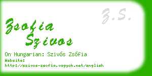 zsofia szivos business card